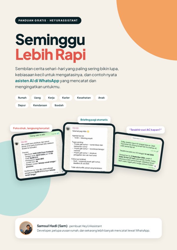 Sampul panduan Seminggu Lebih Rapi